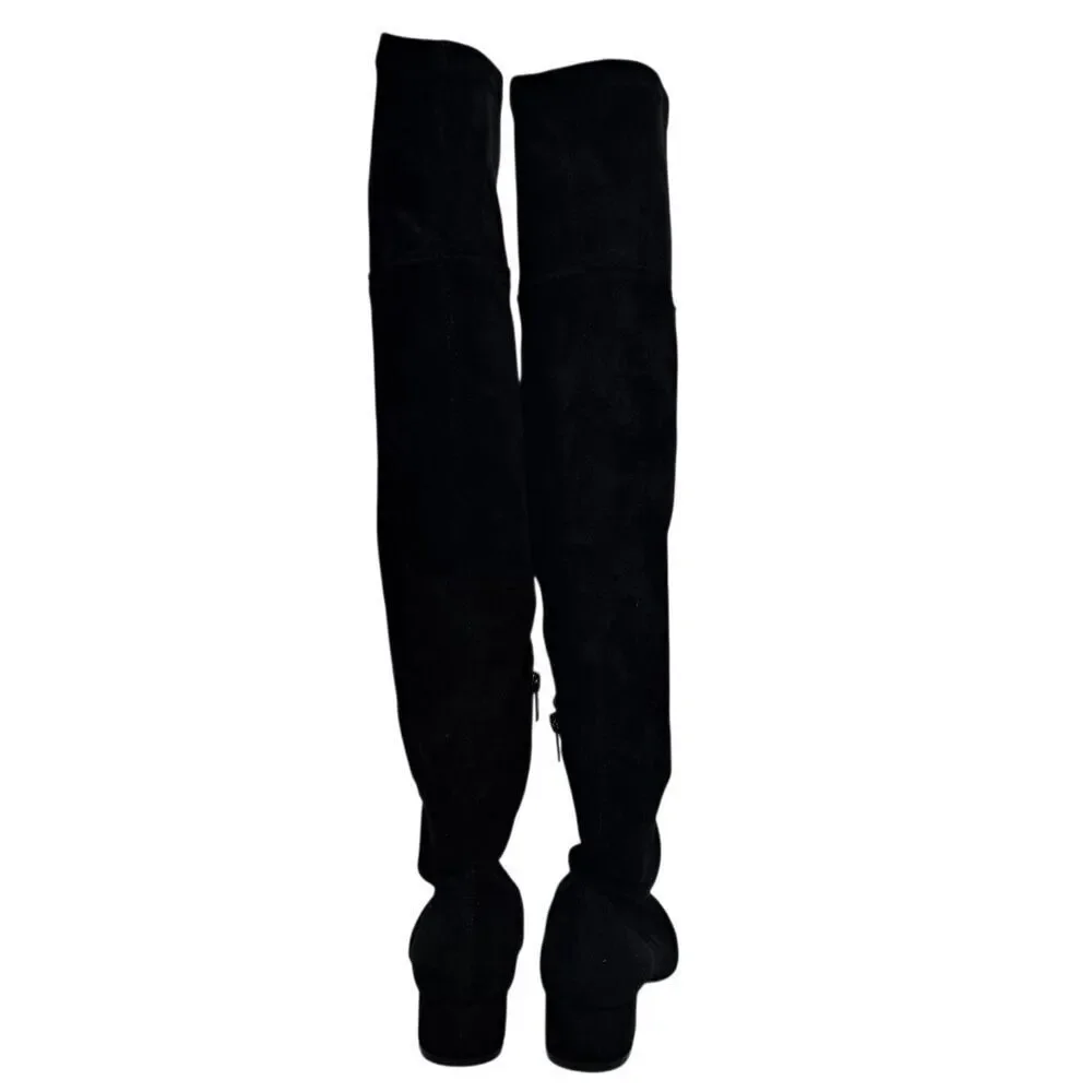 Anthropologie Raven Gothic Preppy Glam Casual Knee High  Boots Size 6 Black